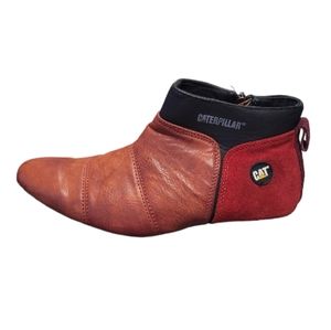 Caterpillar womens burgundy ankle boots size 39